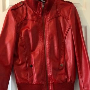 Leather red jacket
